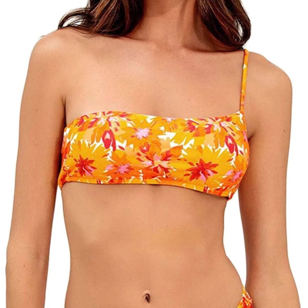 VIX Paula Herman Lowana Mustard Ana Bandeau Top Sz M